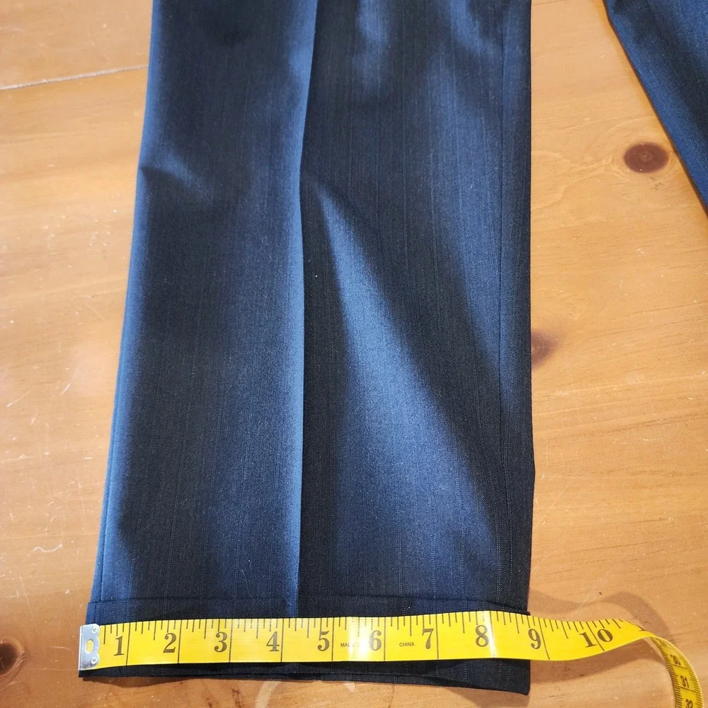 Hart Schaffner Marx 2pc Business Suit Pinstripe 44R Gray Wool Professional VTG